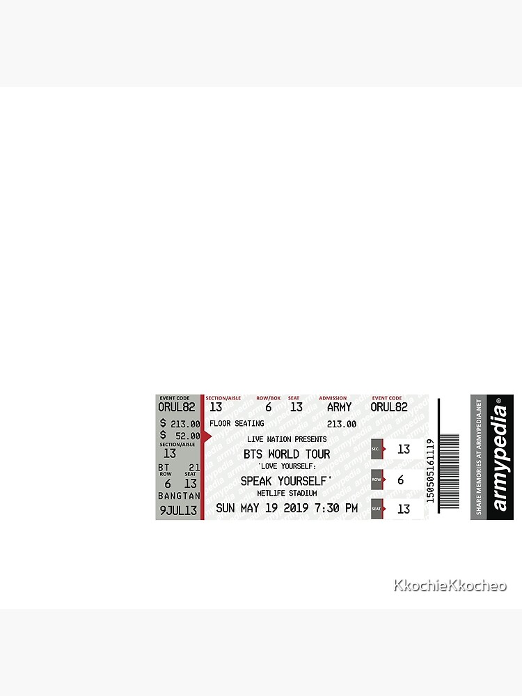 fake bts lover yourself speak yourself metlife stadium concert ticket may 19 sunday tote bag by kkochiekkocheo redbubble