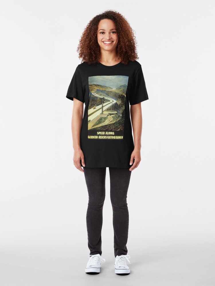 Alternate view of Reichsautobahnen, 1939 Tourist Ad Slim Fit T-Shirt