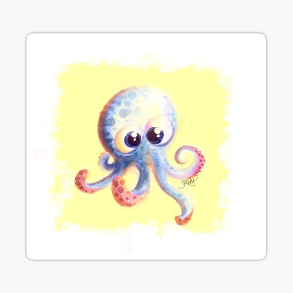 Octopus with big blue eyes Sticker
