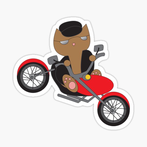 Motorcycle Biker Cat Sticker