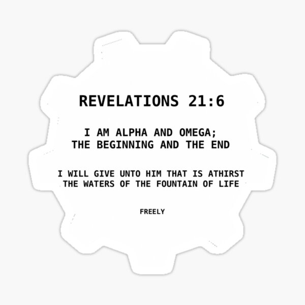 Vista previa del artículo con la obra «Revelaciones 21: 6», diseñado y vendido por Lindsay Jolicoeur.
