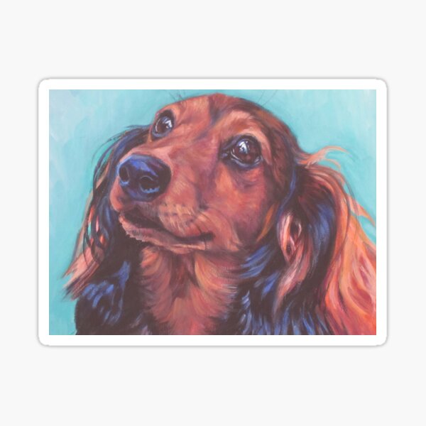 Dachshund Fine Art Painting Sticker