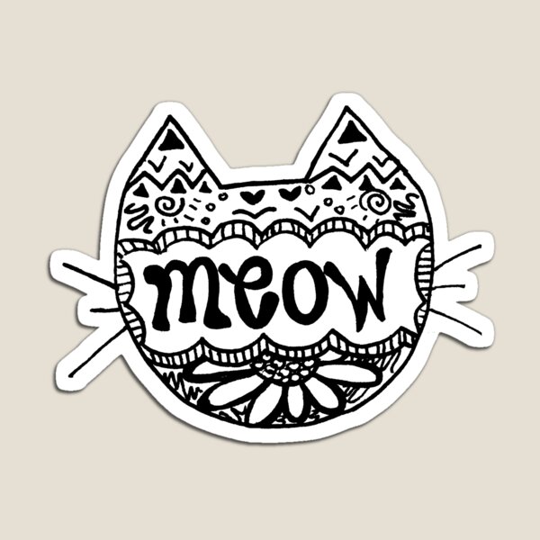 Decorated "Meow" Cat Magnet