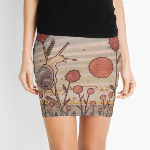 Snail in the Flowers Mini Skirt