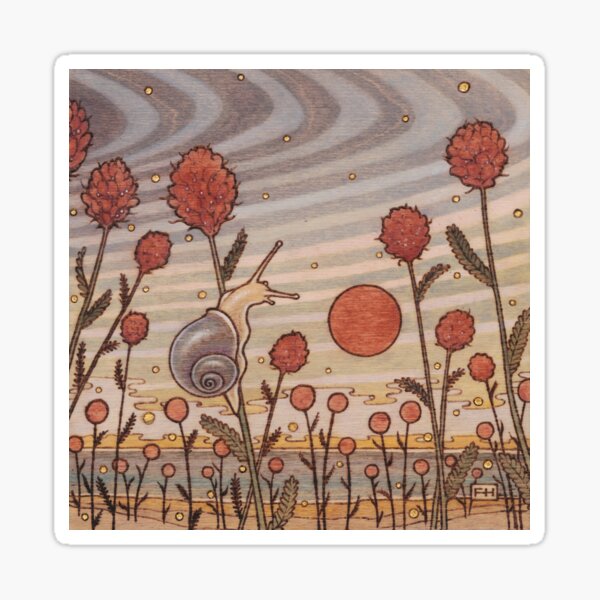 Snail in the Flowers Sticker