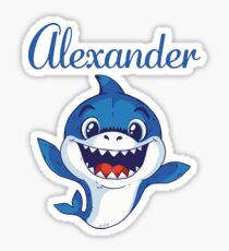 Alexander first name with a shark Sticker