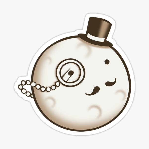 Dapper Moon Sticker