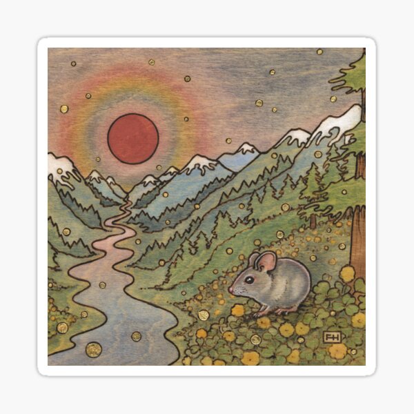Mouse by the River Sticker