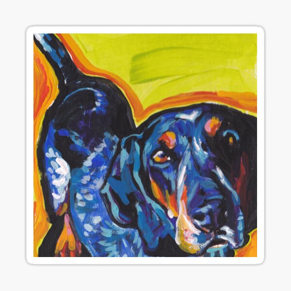 Bluetick Coonhound Dog Bright colorful pop dog art Sticker