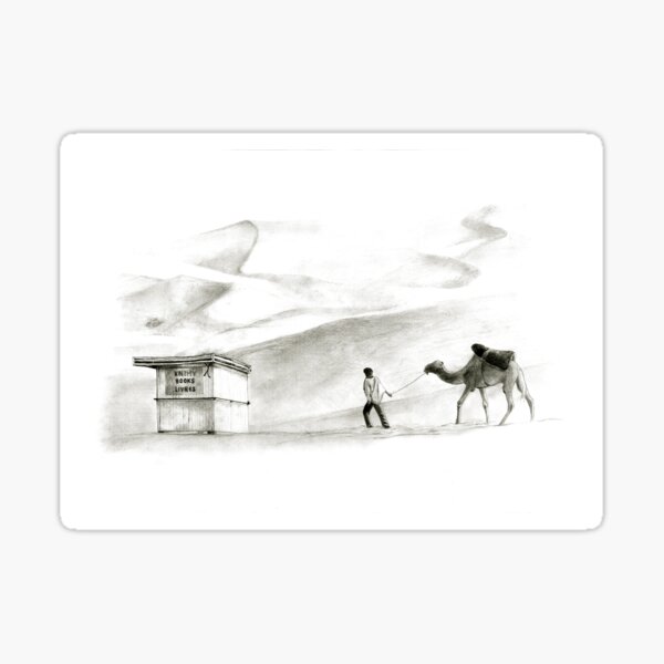 books in the desert Sticker