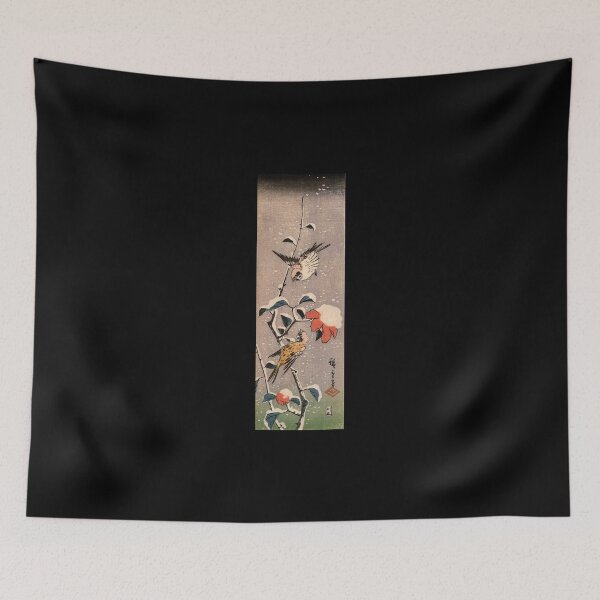 Item preview, Sparrows and Camelias with Snow by Utagawa Hiroshige (Reproduction) designed and sold by Classic Visions Gallery.