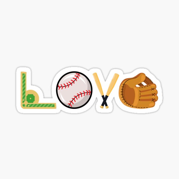 Love Baseball Sticker