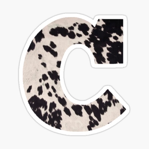 Vista previa del artículo con la obra «letra de vaca impresa - C», diseñado y vendido por okieoutfitters.