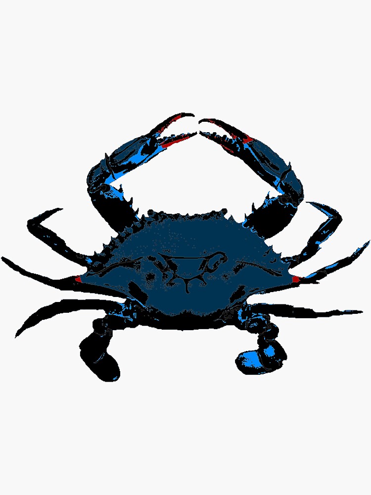 blue crab stencil sticker by wildman277 redbubble