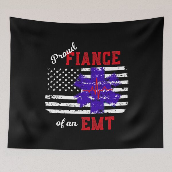 Item preview, Proud Fiance of an EMT Paramedic Distressed Flag designed and sold by LarkDesigns.