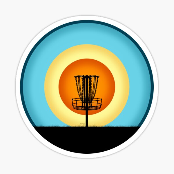 Colorful Disc Golf Basket Sticker
