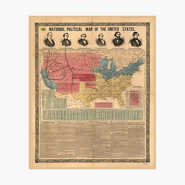 Item preview, National Political Map of the United States (1856) designed and sold by allhistory.