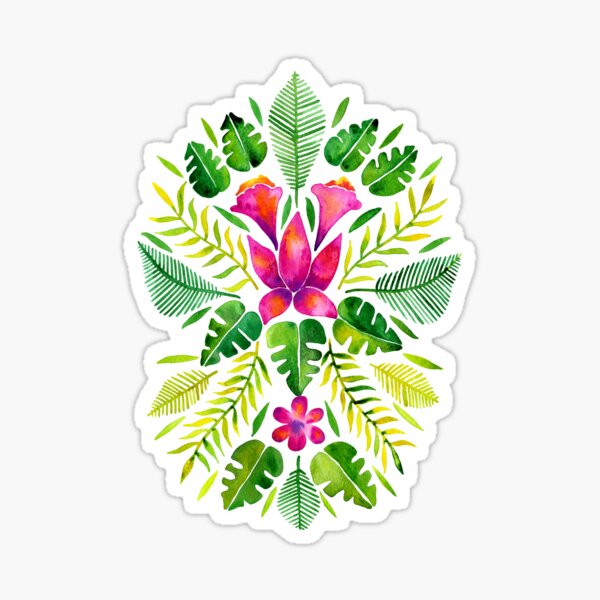 Tropical Symmetry – Pink & Green Sticker