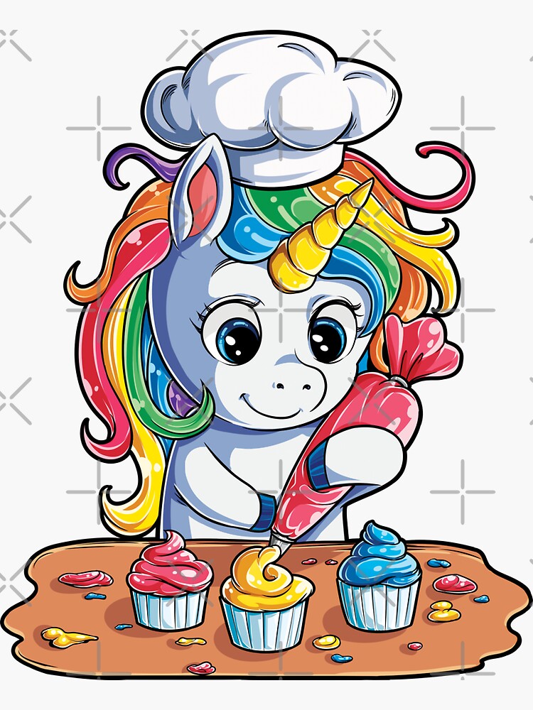 Unicorn Cupcake T Shirt Girls Rainbow Unicorns Baking Cake