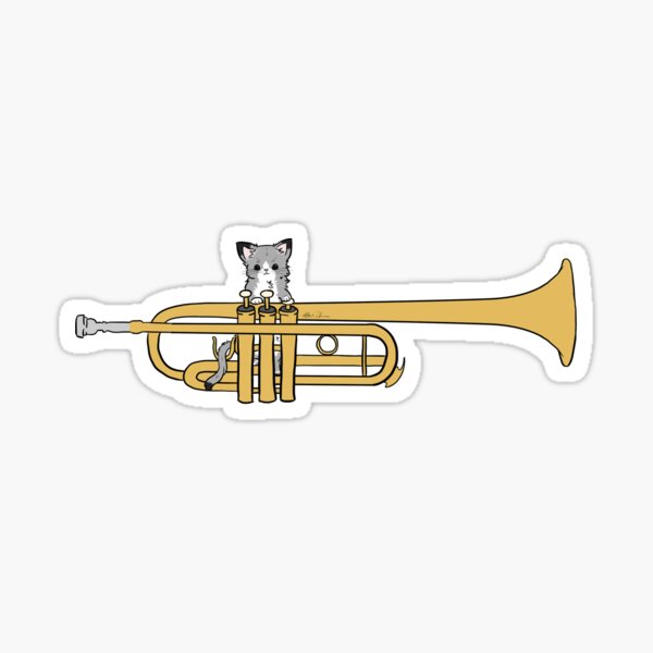 Trumpet Cat Sticker