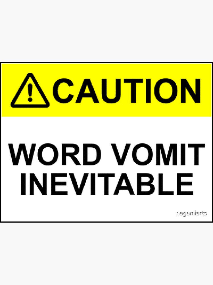 "Word Vomit" Sticker for Sale by nagamiarts Redbubble