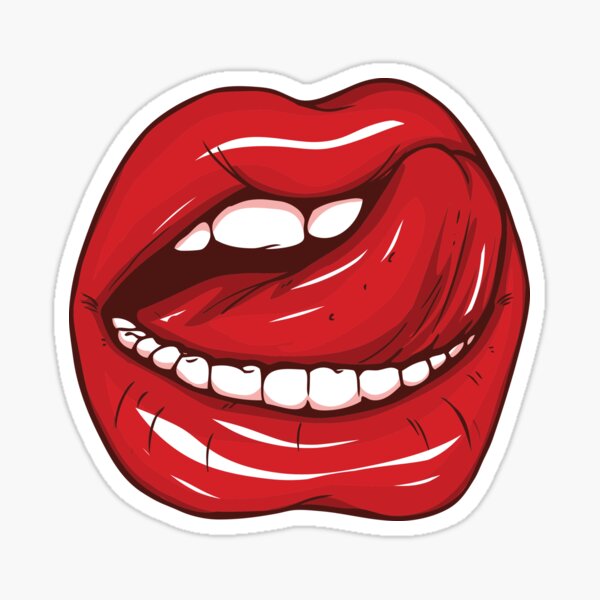 Lips And Tongue Stickers | Redbubble