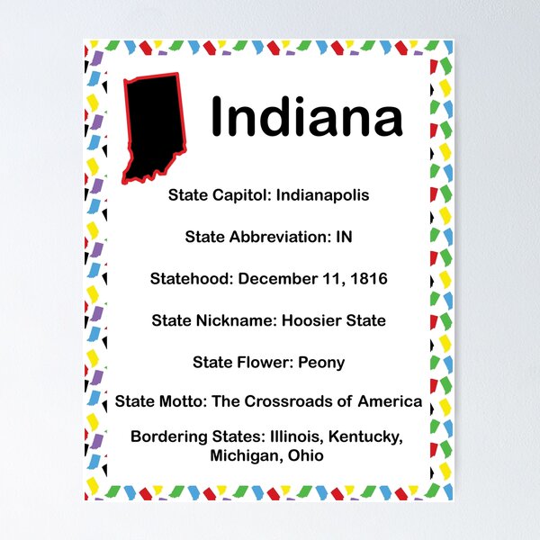 Item preview, Indiana Informational Educational designed and sold by ValeriesGallery.