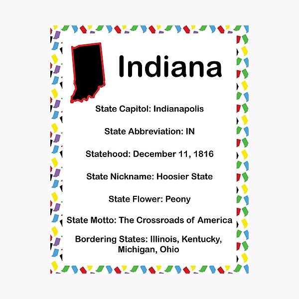 Item preview, Indiana Informational Educational designed and sold by ValeriesGallery.