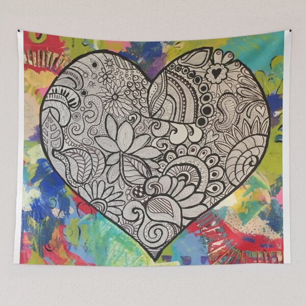 Item preview, RED Zentangles graffiti heart designed and sold by ACracker69.