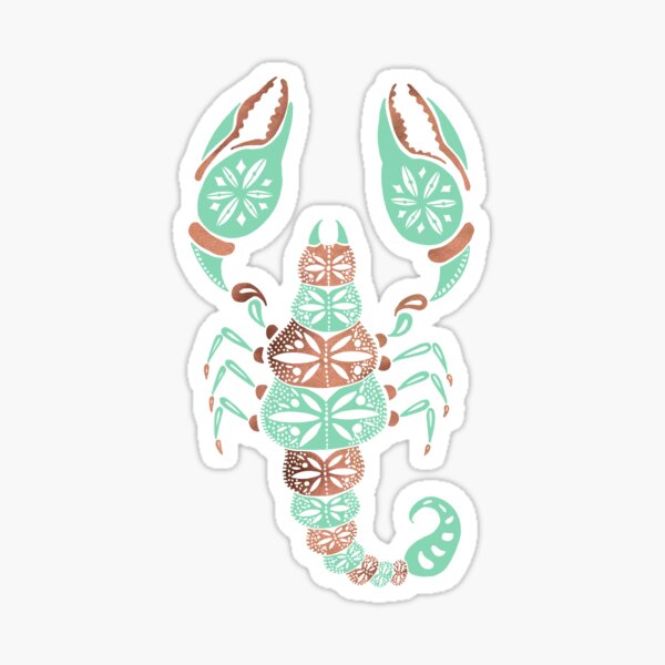 Item preview, Scorpion – Mint & Rose Gold designed and sold by Cat Coquillette.
