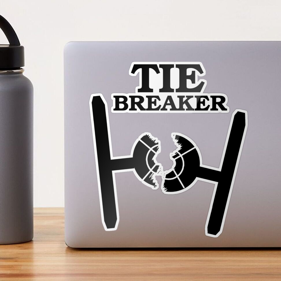 TIE BREAKER black Sticker for Sale by haegiFRQ
