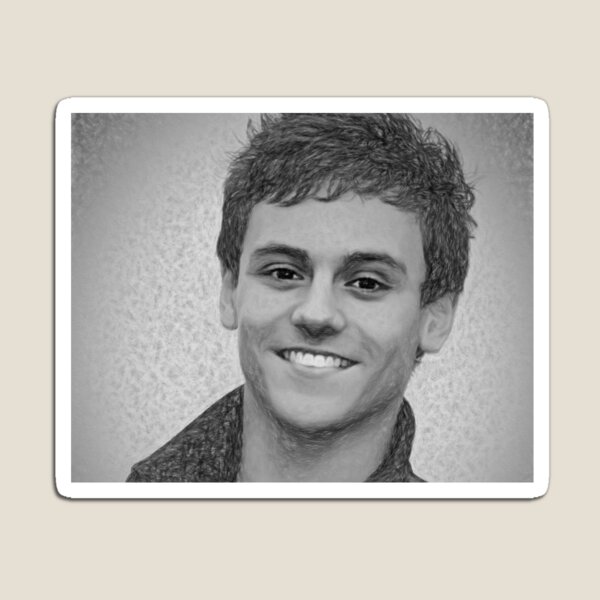 Drawing - Tom Daley handsome smile Magnet