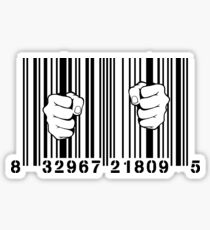 Captured By Consumerism UPC Barcode Prison Sticker