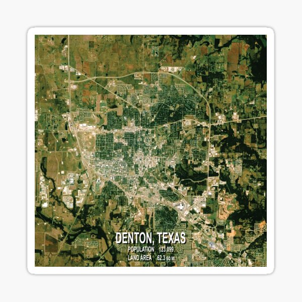 Denton Texas Map Sticker