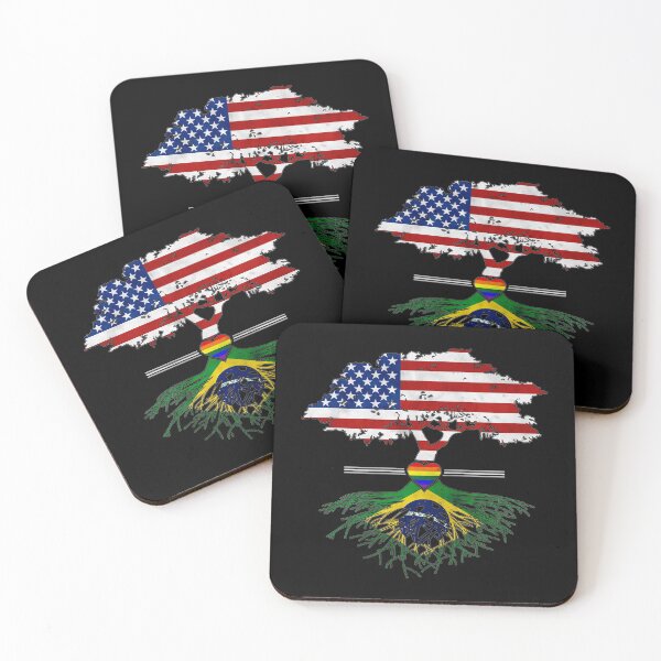 Item preview, American Grown Brazilian Roots Gay Heart LGBT Pride designed and sold by Patrick Hiller.