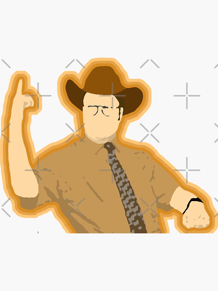 "It's me, Gun Safety Dwight!" Sticker by pickledbeets Redbubble