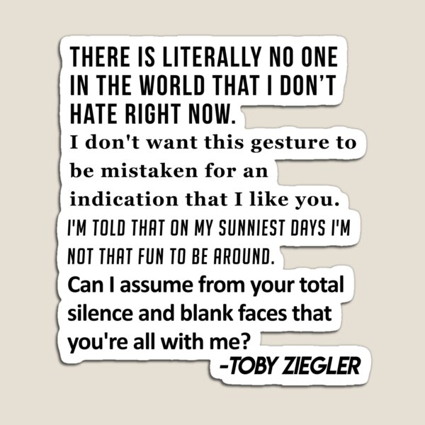 Item preview, Toby Ziegler West Wing quotes designed and sold by FlatlandsDesign.