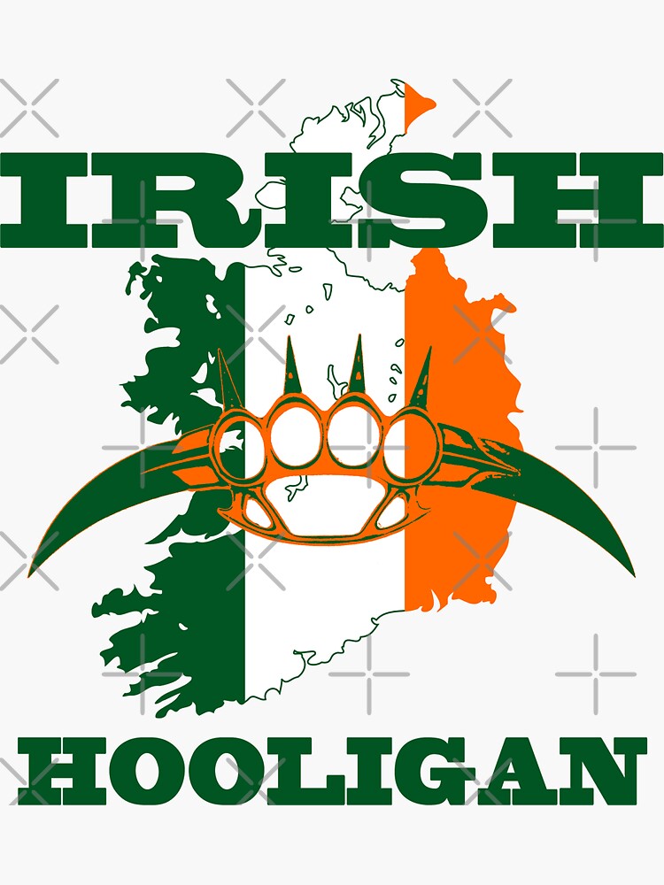 Irish Hooligan Brass Knuckles Sticker By Hottehue Redbubble