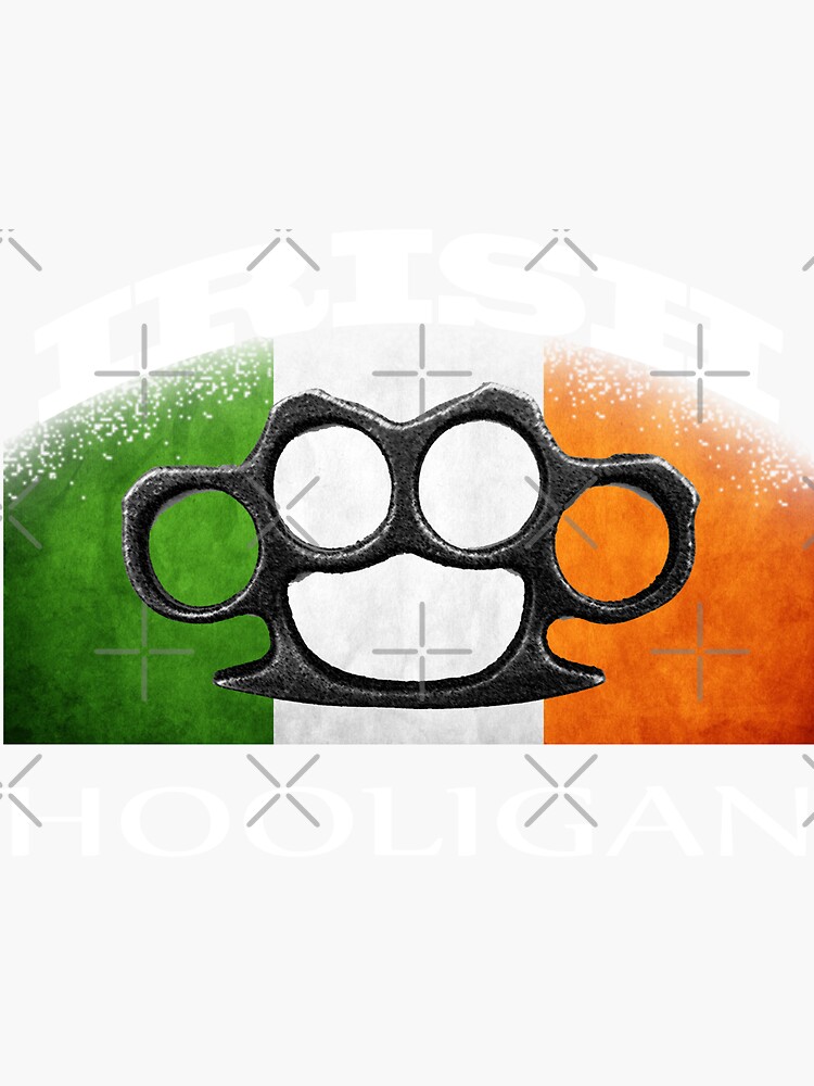 Irish Hooligan Flag Brass Knuckles Sticker By Hottehue Redbubble