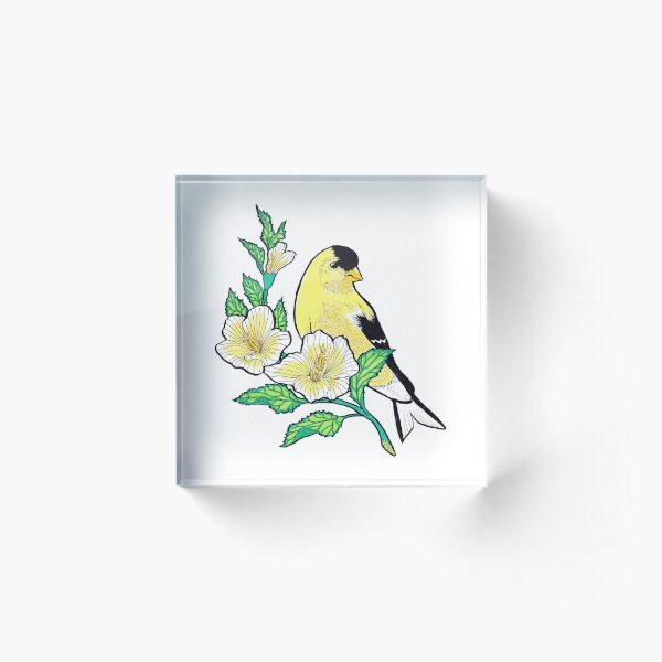 Item preview, Gold Finch on Yellow Hibiscus designed and sold by lightwalker93.