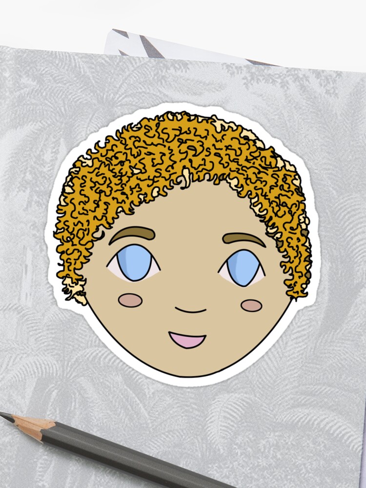 Cute Girl With Blonde Curly Hair Sticker By Songbirdgifts Redbubble