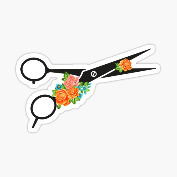 Master Hair Stylist Hairdresser Skull Scissors Window Decal Sticker