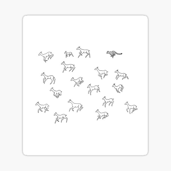 Cheetah Hunt Sticker