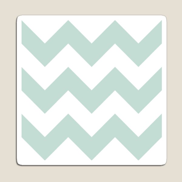 Light Teal and White Chevron Pattern Magnet