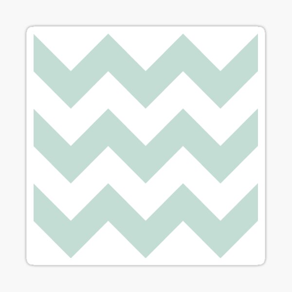 Light Teal and White Chevron Pattern Sticker