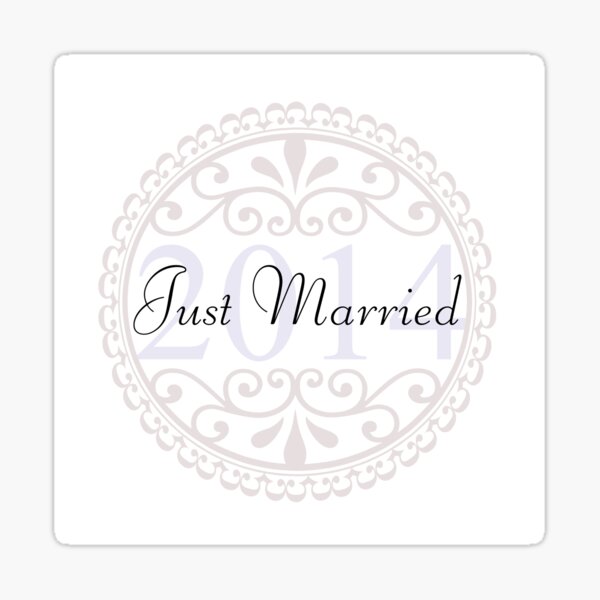 Just Married - Wedding, Married, Love, Marriage, Down the Aisle, Something Blue Sticker