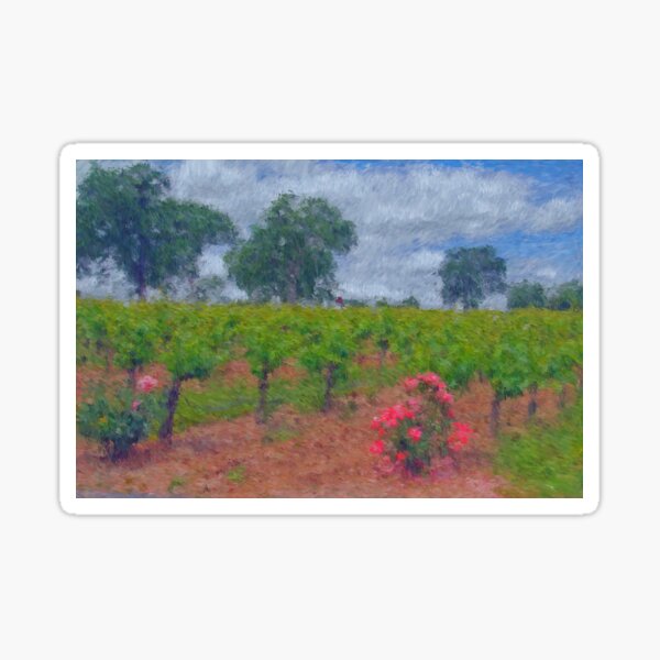Item preview, Vineyard Roses in a Van Gogh Landscape designed and sold by Sally White.