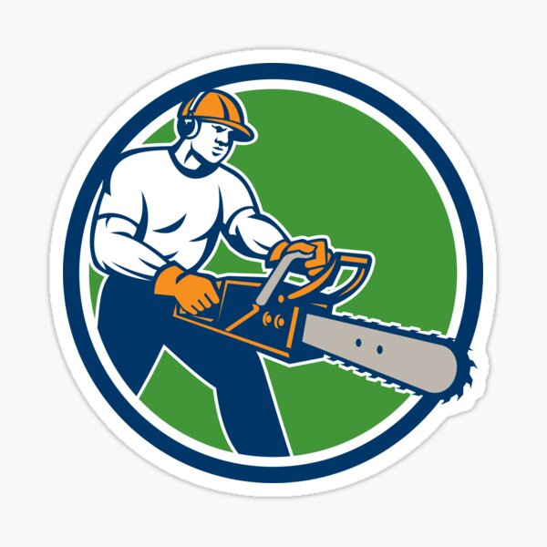 Item preview, Lumberjack Tree Surgeon Arborist Chainsaw Circle designed and sold by patrimonio.