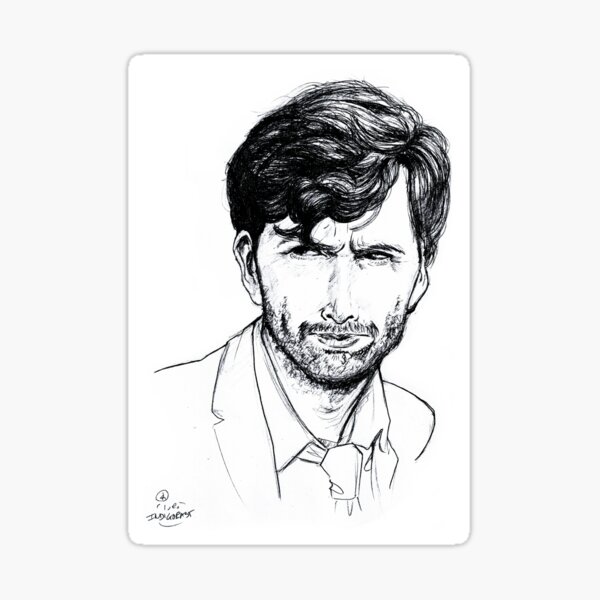David Tennant as Alec Hardy Etching Sticker