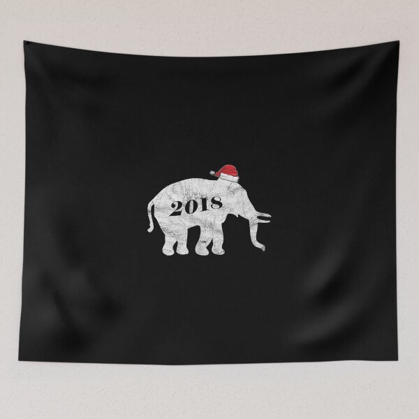 Item preview, White Elephant Gift Santa Hat 2018 Funny Distressed I Love Elephants designed and sold by KNUXX Shop.